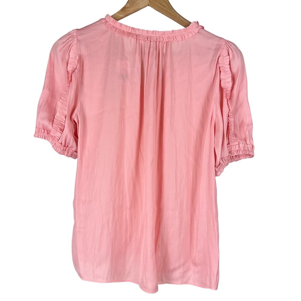 T Tahari Ruffled Blouse Pink Wind Women's Size X-Small New With Tags - Picture 2 of 10